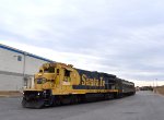 Restored Santa Fe locomotive on SMS Pureland Shops & Complex Tour train ride